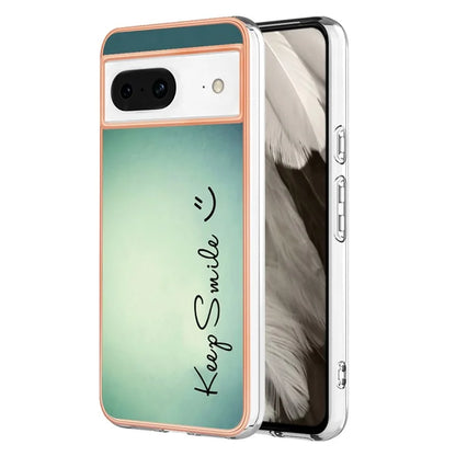 YB IMD Series-19 Style-D For Google Pixel 8 Case IMD Pattern Electroplated TPU Phone Cover