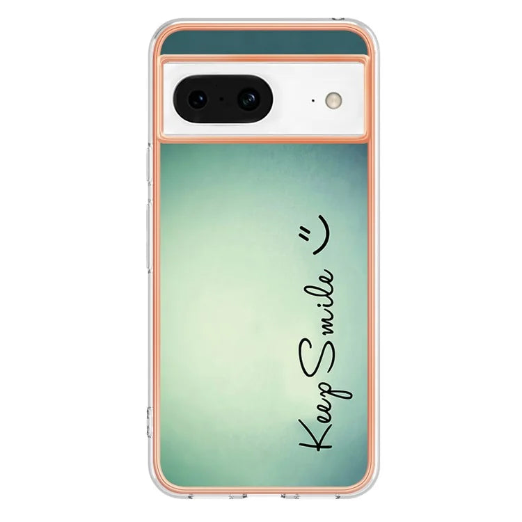 YB IMD Series-19 Style-D For Google Pixel 8 Case IMD Pattern Electroplated TPU Phone Cover