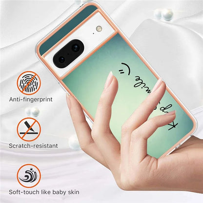 YB IMD Series-19 Style-D For Google Pixel 8 Case IMD Pattern Electroplated TPU Phone Cover