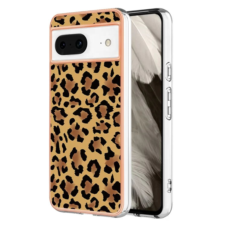 YB IMD Series-19 Style-D For Google Pixel 8 Case IMD Pattern Electroplated TPU Phone Cover
