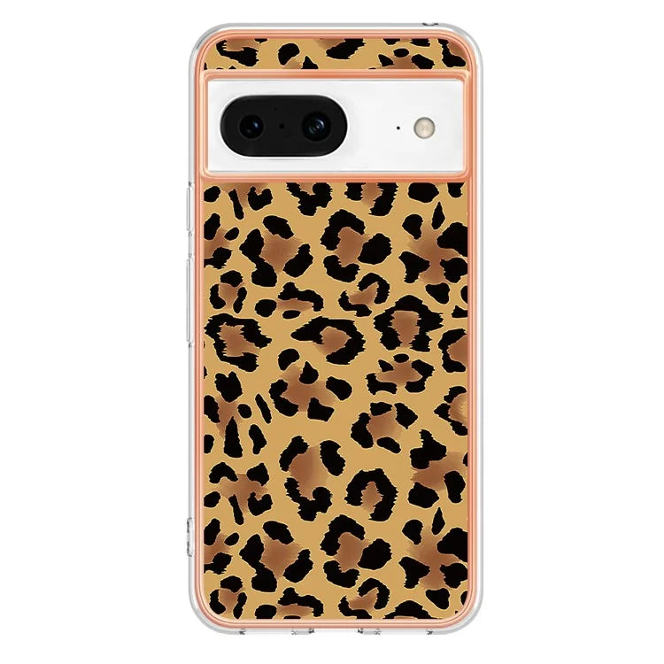 YB IMD Series-19 Style-D For Google Pixel 8 Case IMD Pattern Electroplated TPU Phone Cover