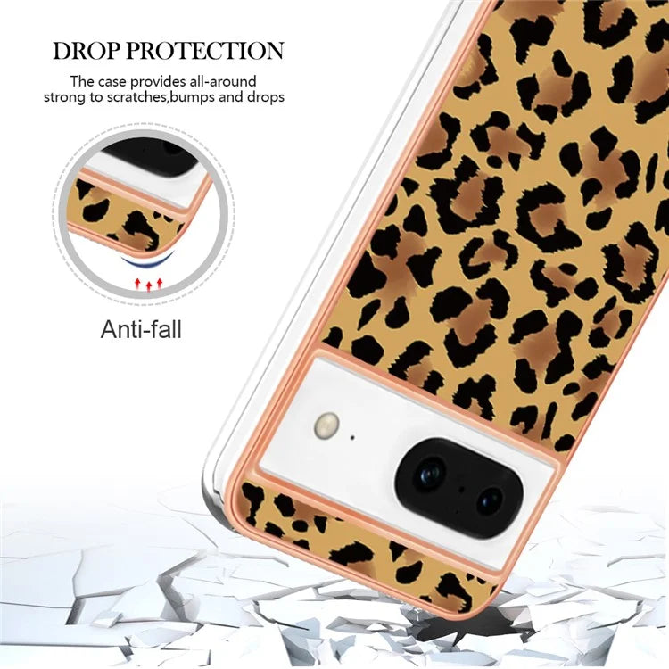 YB IMD Series-19 Style-D For Google Pixel 8 Case IMD Pattern Electroplated TPU Phone Cover