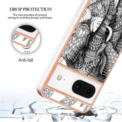 YB IMD Series-19 Style-D For Google Pixel 8 Case IMD Pattern Electroplated TPU Phone Cover