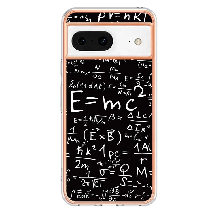 YB IMD Series-19 Style-D For Google Pixel 8 Case IMD Pattern Electroplated TPU Phone Cover