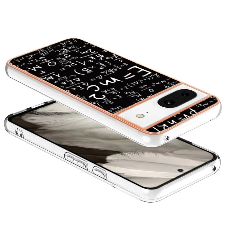 YB IMD Series-19 Style-D For Google Pixel 8 Case IMD Pattern Electroplated TPU Phone Cover