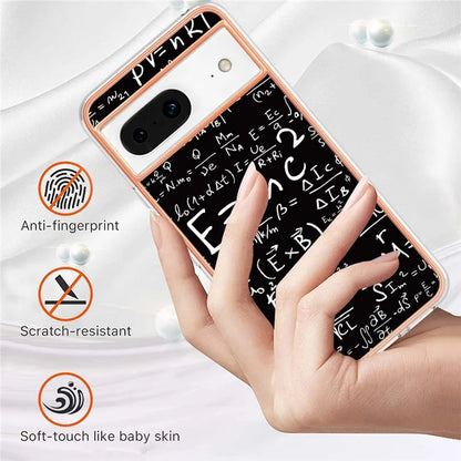 YB IMD Series-19 Style-D For Google Pixel 8 Case IMD Pattern Electroplated TPU Phone Cover