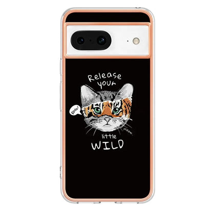 YB IMD Series-19 Style-D For Google Pixel 8 Case IMD Pattern Electroplated TPU Phone Cover