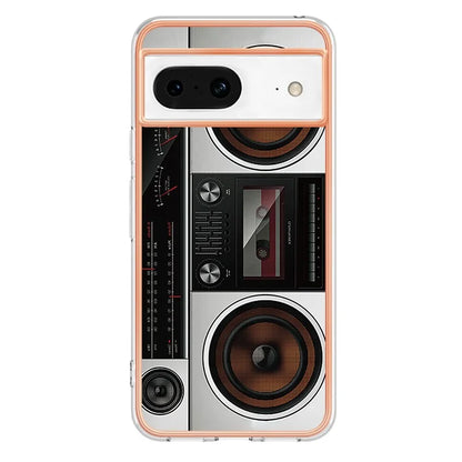 YB IMD Series-19 Style-D For Google Pixel 8 Case IMD Pattern Electroplated TPU Phone Cover