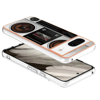 YB IMD Series-19 Style-D For Google Pixel 8 Case IMD Pattern Electroplated TPU Phone Cover