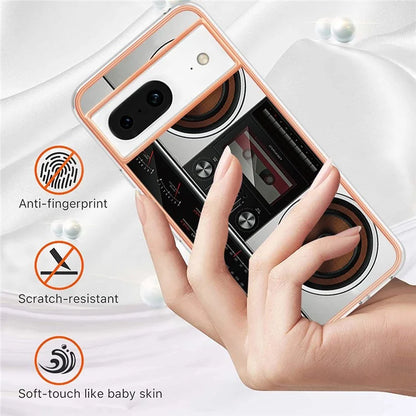 YB IMD Series-19 Style-D For Google Pixel 8 Case IMD Pattern Electroplated TPU Phone Cover