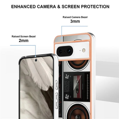 YB IMD Series-19 Style-D For Google Pixel 8 Case IMD Pattern Electroplated TPU Phone Cover