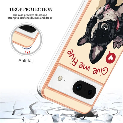 YB IMD Series-19 Style-D For Google Pixel 8 Case IMD Pattern Electroplated TPU Phone Cover