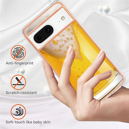 YB IMD Series-19 Style-D For Google Pixel 8 Case IMD Pattern Electroplated TPU Phone Cover