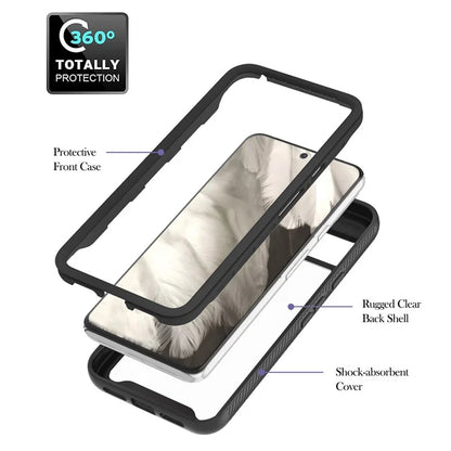YB PC Series-3 For Google Pixel 8 Case PC+TPU Transparent Phone Protective Cover