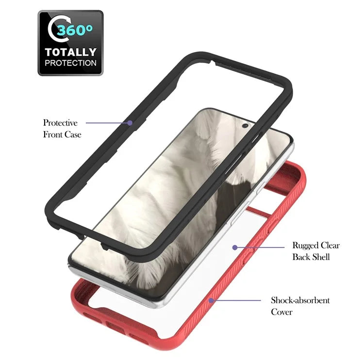 YB PC Series-3 For Google Pixel 8 Case PC+TPU Transparent Phone Protective Cover