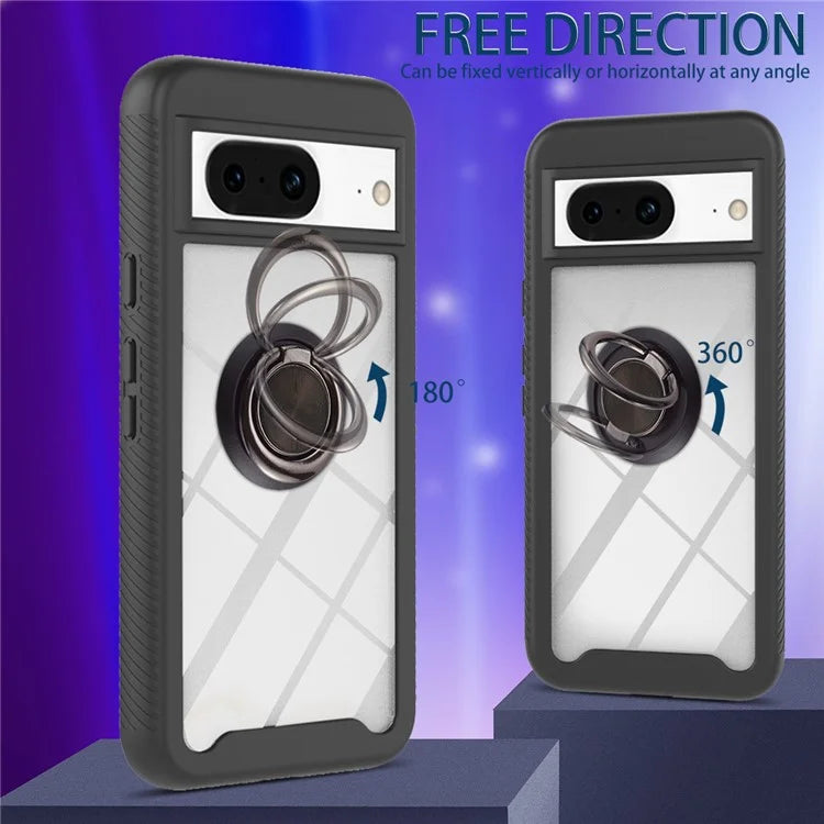 YB PC Series-5 For Google Pixel 8 Case PC+TPUPhone Back Cover with Ring Kickstand