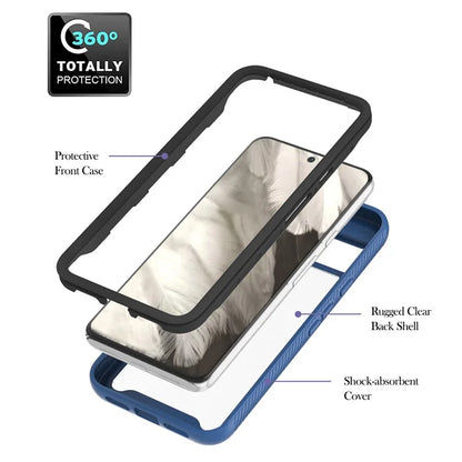 YB PC Series-5 For Google Pixel 8 Case PC+TPUPhone Back Cover with Ring Kickstand