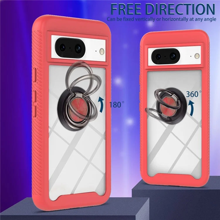 YB PC Series-5 For Google Pixel 8 Case PC+TPUPhone Back Cover with Ring Kickstand