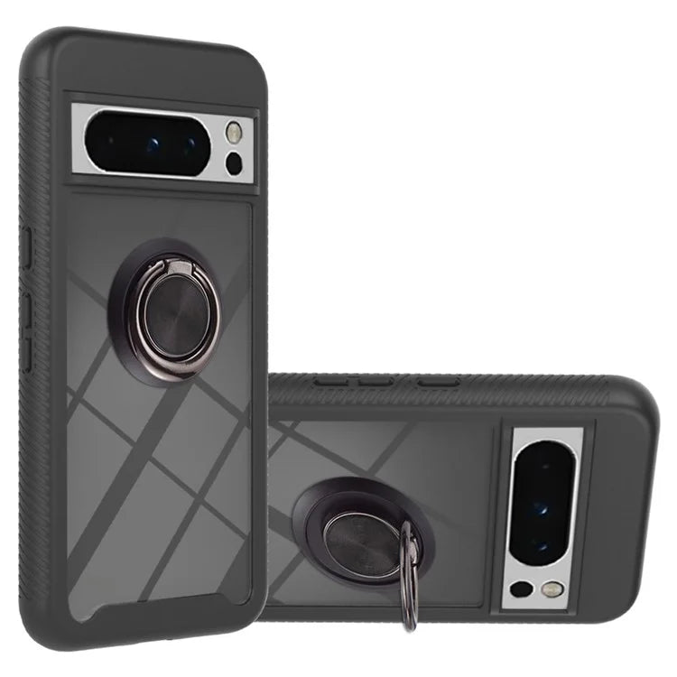 YB PC Series-5 For Google Pixel 8 Pro Case PC+TPU Ring Kickstand Phone Protective Cover