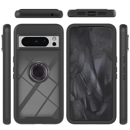 YB PC Series-5 For Google Pixel 8 Pro Case PC+TPU Ring Kickstand Phone Protective Cover