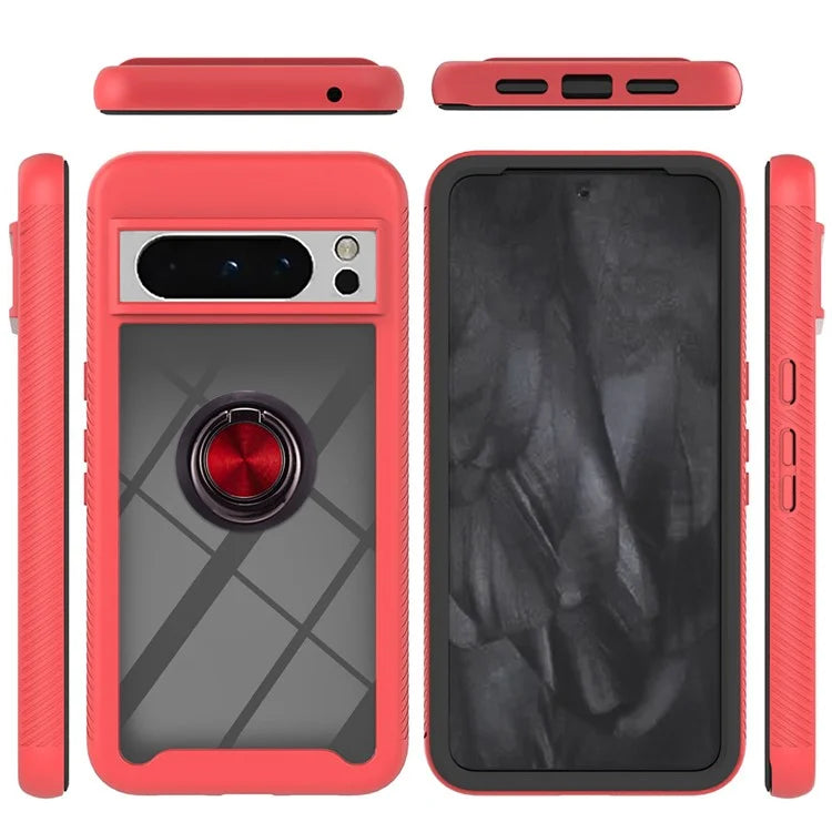 YB PC Series-5 For Google Pixel 8 Pro Case PC+TPU Ring Kickstand Phone Protective Cover
