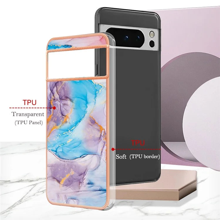 YB IMD Series-1 For Google Pixel 8 Pro Case IMD Soft TPU Electroplating Phone Cover
