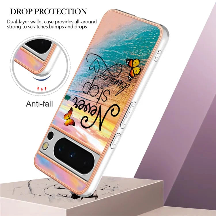 YB IMD Series-1 For Google Pixel 8 Pro Case IMD Soft TPU Electroplating Phone Cover