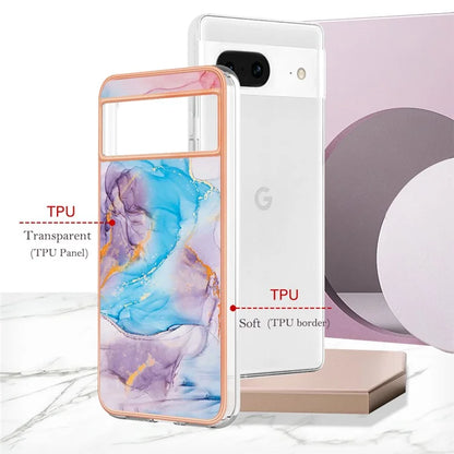 YB IMD Series-1 For Google Pixel 8 TPU Case IMD Pattern Electroplated Phone Cover