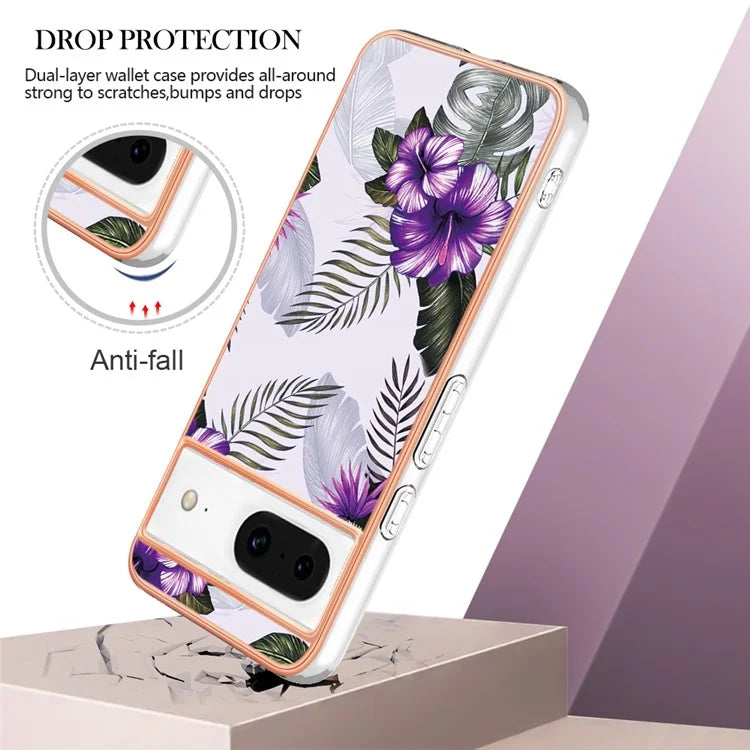 YB IMD Series-1 For Google Pixel 8 TPU Case IMD Pattern Electroplated Phone Cover