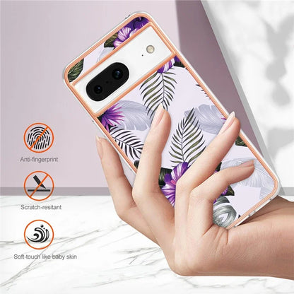 YB IMD Series-1 For Google Pixel 8 TPU Case IMD Pattern Electroplated Phone Cover