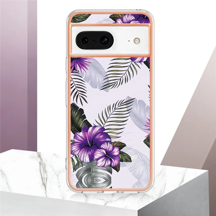 YB IMD Series-1 For Google Pixel 8 TPU Case IMD Pattern Electroplated Phone Cover