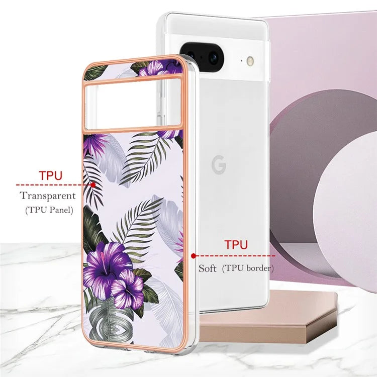 YB IMD Series-1 For Google Pixel 8 TPU Case IMD Pattern Electroplated Phone Cover