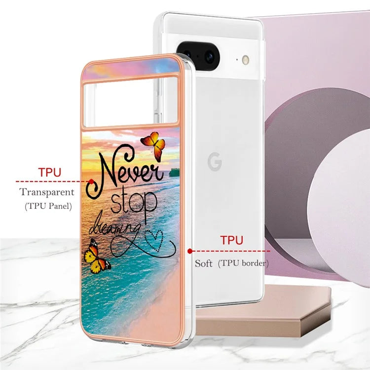 YB IMD Series-1 For Google Pixel 8 TPU Case IMD Pattern Electroplated Phone Cover