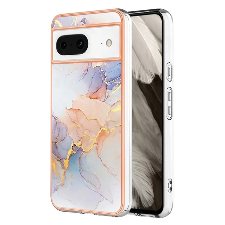 YB IMD Series-1 For Google Pixel 8 TPU Case IMD Pattern Electroplated Phone Cover