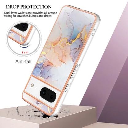 YB IMD Series-1 For Google Pixel 8 TPU Case IMD Pattern Electroplated Phone Cover
