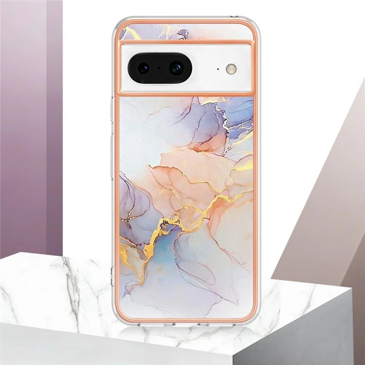 YB IMD Series-1 For Google Pixel 8 TPU Case IMD Pattern Electroplated Phone Cover