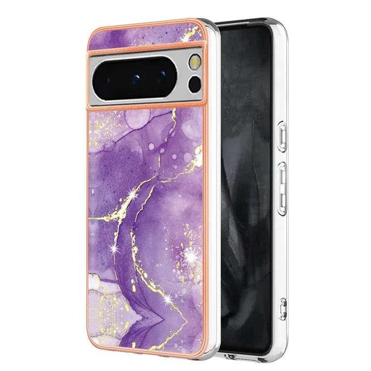 YB IMD Series-2 For Google Pixel 8 Pro Case Marble Pattern Electroplating TPU Phone Cover