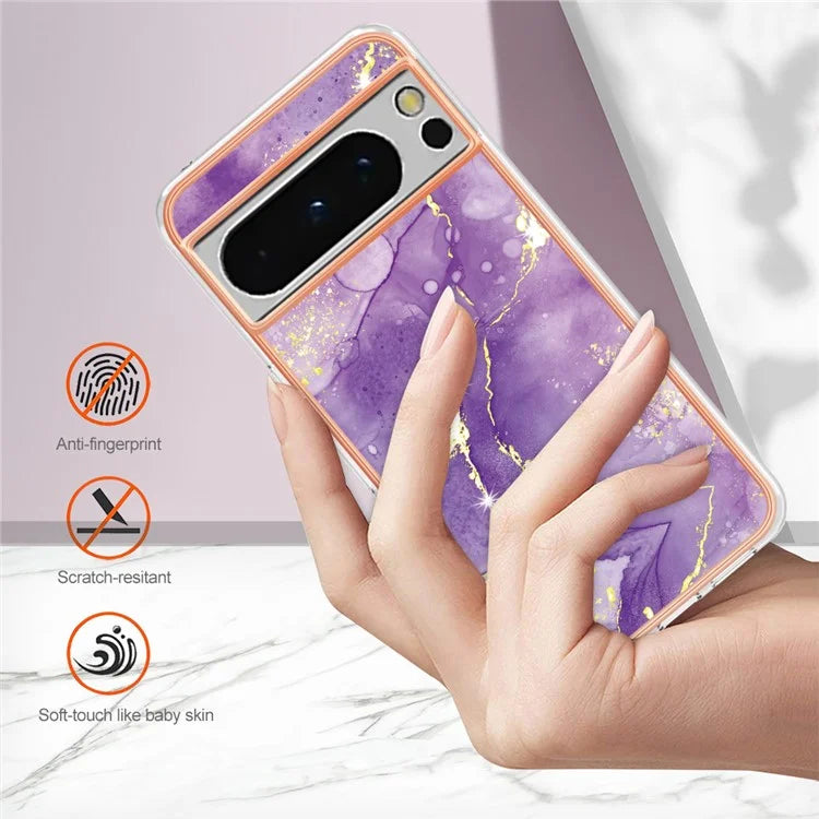 YB IMD Series-2 For Google Pixel 8 Pro Case Marble Pattern Electroplating TPU Phone Cover