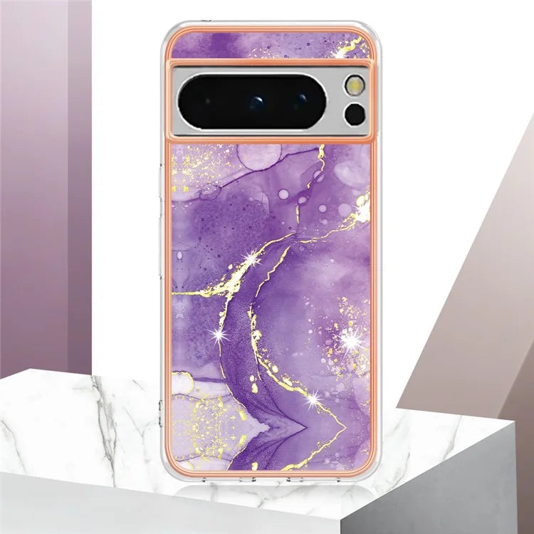 YB IMD Series-2 For Google Pixel 8 Pro Case Marble Pattern Electroplating TPU Phone Cover