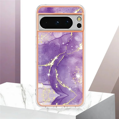 YB IMD Series-2 For Google Pixel 8 Pro Case Marble Pattern Electroplating TPU Phone Cover