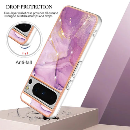 YB IMD Series-2 For Google Pixel 8 Pro Case Marble Pattern Electroplating TPU Phone Cover