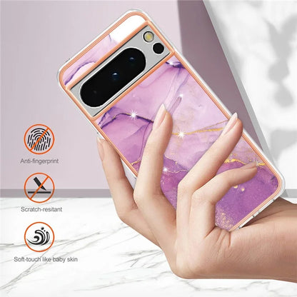 YB IMD Series-2 For Google Pixel 8 Pro Case Marble Pattern Electroplating TPU Phone Cover