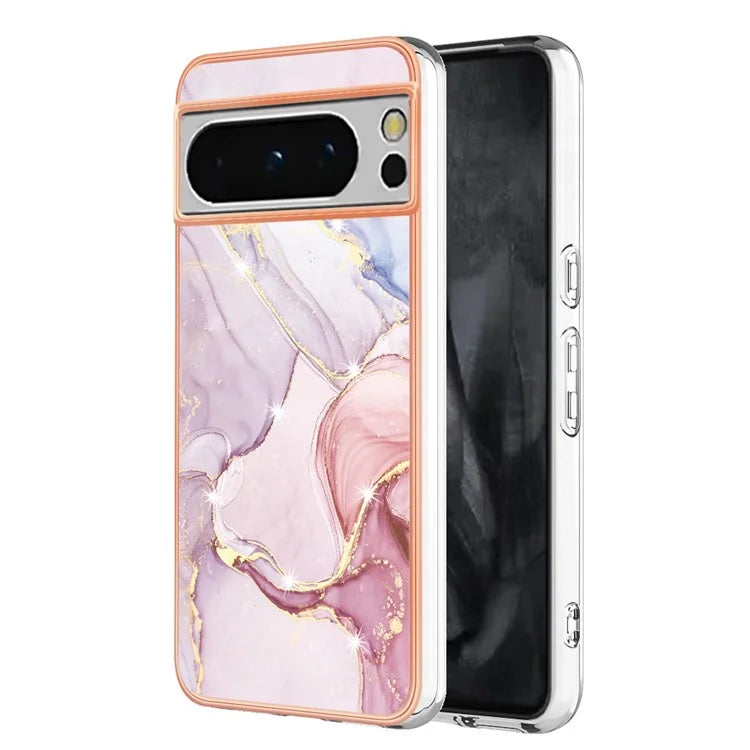 YB IMD Series-2 For Google Pixel 8 Pro Case Marble Pattern Electroplating TPU Phone Cover
