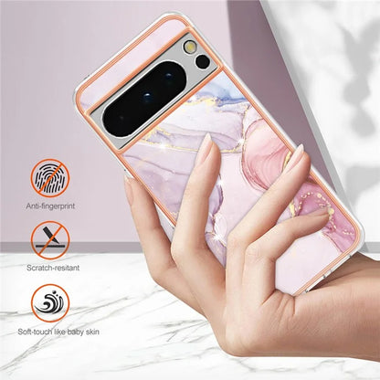 YB IMD Series-2 For Google Pixel 8 Pro Case Marble Pattern Electroplating TPU Phone Cover