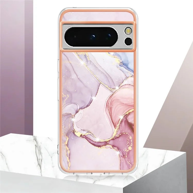 YB IMD Series-2 For Google Pixel 8 Pro Case Marble Pattern Electroplating TPU Phone Cover