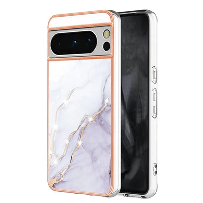 YB IMD Series-2 For Google Pixel 8 Pro Case Marble Pattern Electroplating TPU Phone Cover