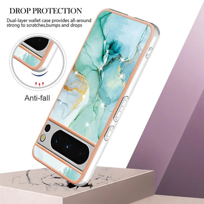 YB IMD Series-2 For Google Pixel 8 Pro Case Marble Pattern Electroplating TPU Phone Cover