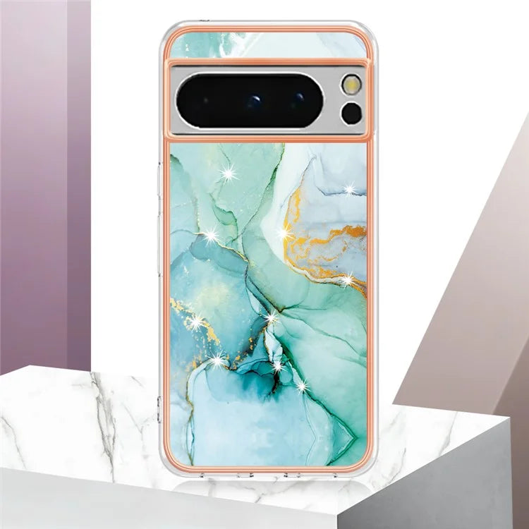 YB IMD Series-2 For Google Pixel 8 Pro Case Marble Pattern Electroplating TPU Phone Cover