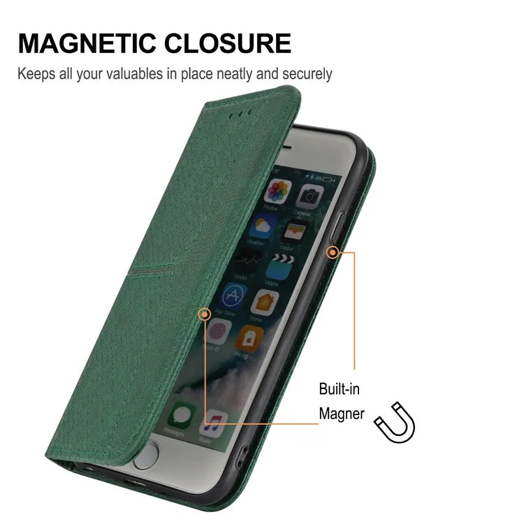 For Samsung Galaxy A25 5G (Global) (161.0 x 76.5 x 8.3mm) Case Woven Texture PU Leather Stand Phone Wallet Cover with Strap
