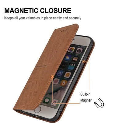 For Samsung Galaxy A25 5G (Global) (161.0 x 76.5 x 8.3mm) Case Woven Texture PU Leather Stand Phone Wallet Cover with Strap